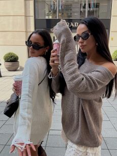 LA MILLA OVERSIZOWY SWETER TUNIKA CAPPUCCINO