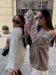 LA MILLA OVERSIZOWY SWETER TUNIKA CAPPUCCINO