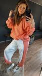 BY O LA LA...! DRES KOMPLET DWUKOLOROWY ŚMIETANA/PAPAYA - 2