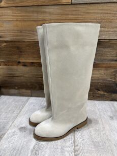 BY O LA LA...! BUTY KOZAKI Z SZEROKĄ CHOLEWKĄ BEŻ