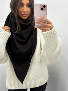 EMO WEŁNIANA CHUSTA CZEKOLADA