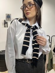 MIHO'S KOSZULA ZE SWETREM BIAŁA/CZARNA