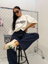 LA MILLA BLUZKA T-SHIRT LAMILLA GIRL BIEL/BRĄZ/BŁĘKIT