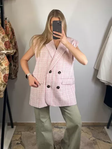 LA MILLA KAMIZELA OVERSIZE Z PODUSZKAMI KRATA MULTICOLOR