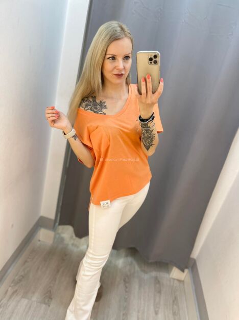 BY O LA LA...!  BLUZKA T-SHIRT LOL GIRL POMARAŃCZ