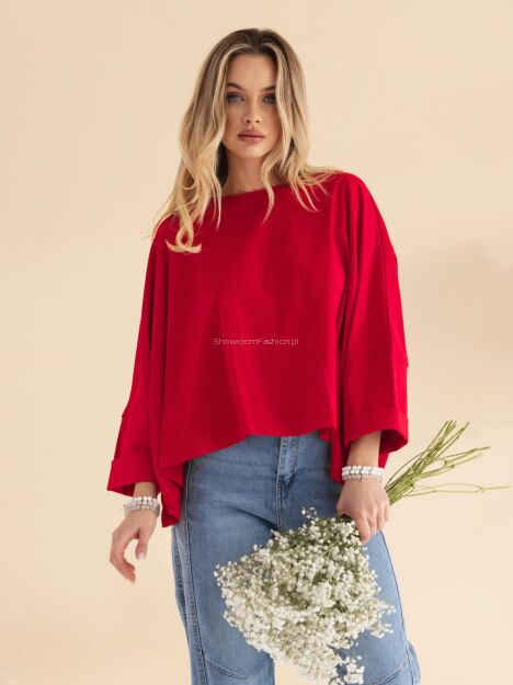 BY O LA LA! BLUZKA NIETOPERZ EMILY CZERWONA