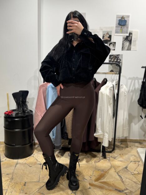 EMO LEGGINSY NARCIARKI CZEKOLADA