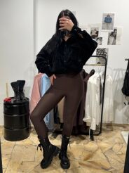 EMO LEGGINSY NARCIARKI CZEKOLADA