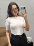 LADY DRAMA T-SHIRT CLASSIC Z LOGIEM PUDER - 2