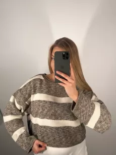 SEMPRE KRÓTKI SWETER LUMI FANGO/BEŻ