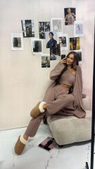 LA MILLA SWETER KARDIGAN DŁUGI Z WARKOCZEM MOKKA