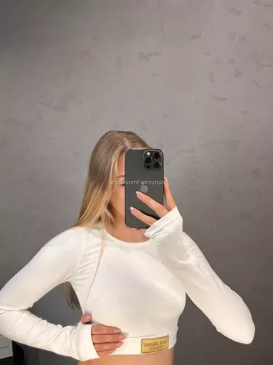 LADY DRAMA CROP TOP ŚMIETANA