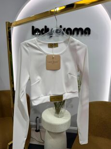 LADY DRAMA CROP TOP ŚMIETANA