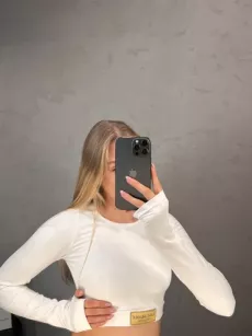 LADY DRAMA CROP TOP ŚMIETANA