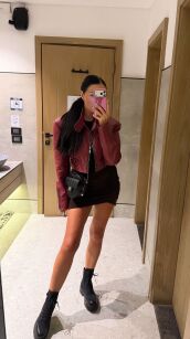 LA MILLA KURTKA RAMONESKA ECO SKÓRA FRIDA WIŚNIA