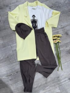 BY O LA LA! DRESOWE SPODNIE ZWĘŻANA NOGAWKA TANITA KAKAOWE (COCOA)