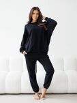BY O LA LA! OVERSIZOWA DRESOWA BLUZA CLASSIC CZARNA - 2
