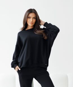 BY O LA LA! OVERSIZOWA DRESOWA BLUZA CLASSIC CZARNA
