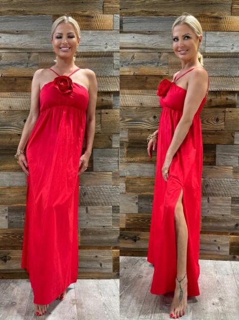 BY O LA LA! SUKIENKA MAXI IN LOVE FIESTA RED