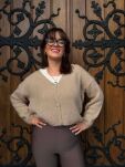 SWETER KARDIGAN OZDOBNE GUZIKI DAISY BEŻ - 2