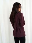 BY O LA LA...! MARYNARKA TALIOWANA W CIENKIE PASY BORDO ( BLACK CHERRY) - 4