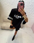 LA MILLA BLUZKA T-SHIRT OVERSIZE PARIS CZARNY - 5