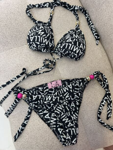 LA MILLA BIKINI KOSTIUM KĄPIELOWY PRINT LOGO CZARNE