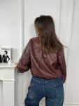 KRÓTKA A'LA BOMBER Z ECO SKÓRY ARETA BORDO - 6