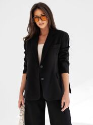 BY O LA LA...! MARYNARKA OVERSIZE EMPIRE CZARNA