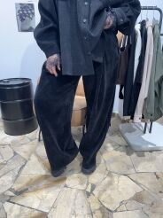 EMO SPODNIE WIDE LEG SZTRUKSOWE CZARNE