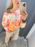 BY O LA LA! FARBOWANA BLUZA MAZY KORAL/ŻÓŁĆ - 3