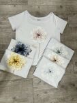 BY O LA LA! BLUZKA T-SHIRT FLOWER BIEL/GRANAT - 4