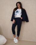 BY O LA LA! BLUZKA T-SHIRT FLOWER BIEL/GRANAT - 2