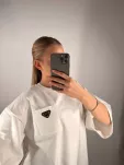 LA MILLA BLUZKA T-SHIRT TRÓJKĄTNE LOGO BIAŁY - 2