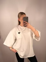 LA MILLA BLUZKA T-SHIRT TRÓJKĄTNE LOGO BIAŁY