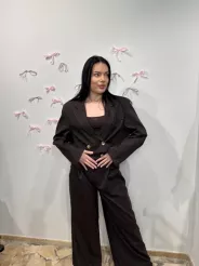 SEMPRE KOMPLET GARNITUR W PASY BIANCA CIEMNY BRĄZ