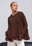 COCOMORE SWETER Z KOSZULOWYM DOLEM BRĄZ - 2