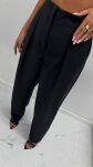 EMO SPODNIE WIDE LEG Z ZAKŁADKAMI CZARNE - 3