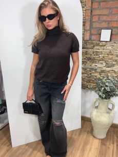 SWETER Z GOLFEM ELEVEN STUDIO CZEKOLADA