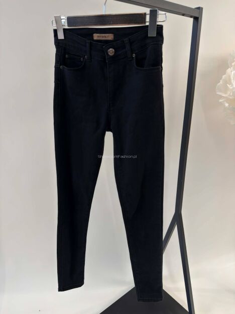 BY O LA LA! SPODNIE JEANSY SKINNY PUSH UP MAYA CZARNE