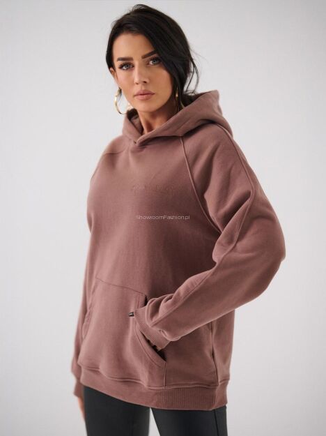 NATURAL SIDE BLUZA Z KAPTUREM BASIC LOGO BRĄZ