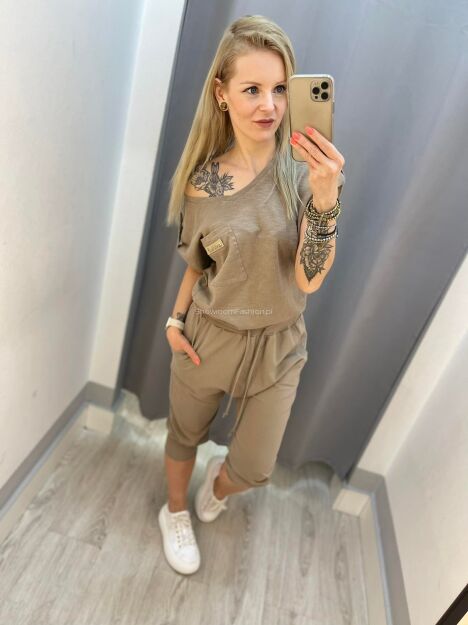 BY O LA LA ! DRESOWE SPODNIE BAGGY 3/4 ZIEMISTE