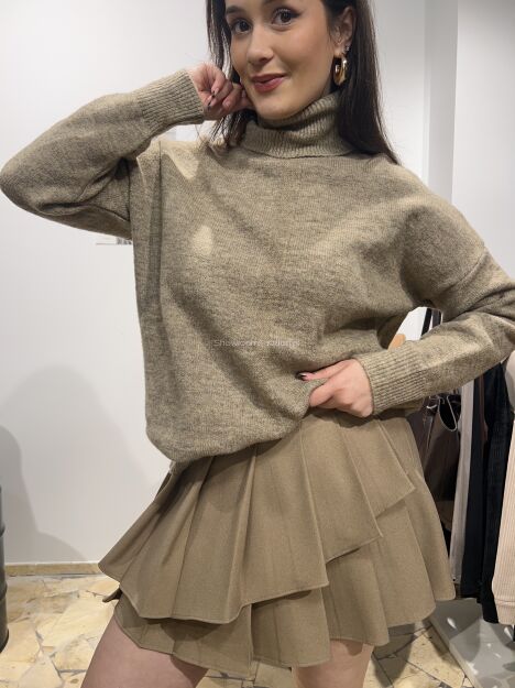 SEMPRE OVERSIZOWY SWETER GOLF CIEPŁY BEŻ