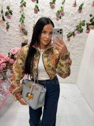 LA MILLA KRÓTKA KURTKA BOMBER ROSALIA MULTICOLOR/RÓŻ