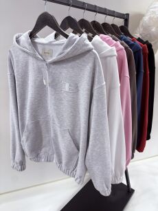 BY O LA LA! DRESOWA BLUZA ZE ŚCIĄGACZEM DENIM (GRANAT)