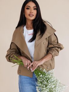 BY O LA LA! KURTKA MILITARY VIBE KARMEL