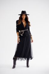 BY O LA LA! SPÓDNICA MAXI SIATECZKA CZARNA