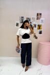 LA MILLA BAWEŁNIANY T-SHIRT OVERSIZE BIAŁY - 4