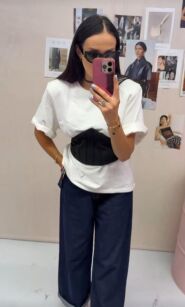 LA MILLA BAWEŁNIANY T-SHIRT OVERSIZE BIAŁY