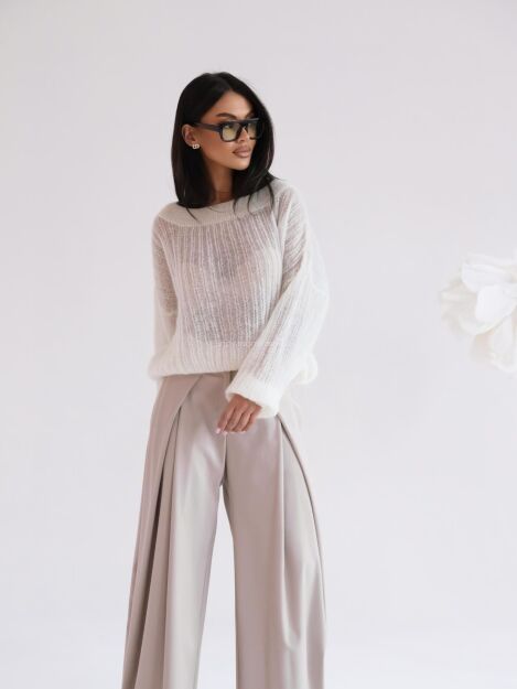 BY O LA LA.. ! SWETER MGIEŁKA AGNES OFF WHITE